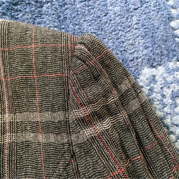 🍂 BETTY BARCLAY GREY RED PLAID WOOL BLEND BLAZER JACKET! - Picture 10 of 15